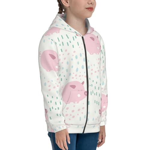 Cute Pigs Kid Hoodies Boys Zip Up Sweatshirts Girls Pullover with Pocket4