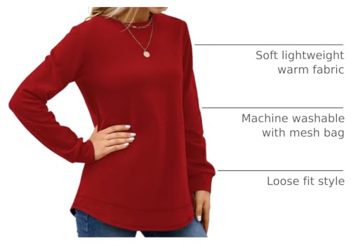 Image of MOLERANI Sweatshirts for Women Casual Long Sleeve Crewneck Shirt Tunic Tops | Pullovers, Soft Lightweight Warm Fabric, Loose Fit, Fall Winter Trendy Clothes, Daily Wear, Workout, Outdoor Outfits