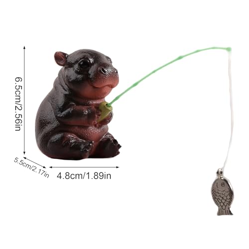 Statue d'hippopotame de la pêche, cadeau d'emménagement et anniversaire - 5