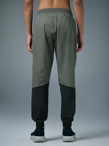 Image of TECHNOSPORT Mens Woven Regular Fit Activewear Joggers for Running, Gym, Sports and Regular Use Stretchable, Colorblock and Antimicrobial