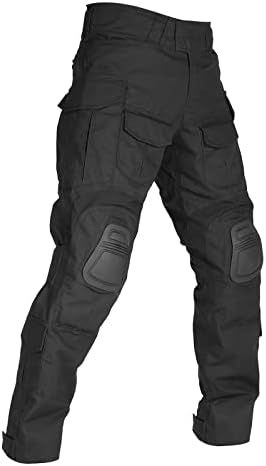 G3 Combat Pants with Knee Pads Tactical Military Trousers Hunting Multicam Pants for Men Rip-Stop Airsoft Gear (Black, 32)