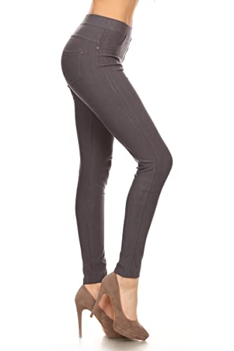 Image of Leggings Depot Women's Cotton Blend Stretch Pull-on Jeggings Casual Pants with Pockets (Available in Plus Size)