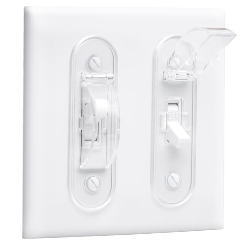 Wall Switch Guard, Childproof Light Switch Cover Guard | Toggle Style | Light Switch Protection | Lock Toggle Switch in On or Off Position | 1 Pack, Clear