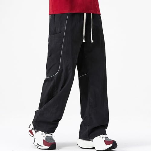 XYXIONGMAO Men's Purple Baggy Pants Loose Streetwear Lounge Lightweight with Adjustable Hem Elastic Waist Overalls for Men4