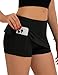 LOMON Women's Low Waist Casual Micro Mini Skirt with Built-in Shorts with Pockets Stretchy Skorts Summer Going Out Outfits Black S