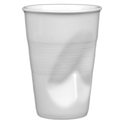 'Holst Porcelana SL 002 Pliegues y Vaso Arrugado 11 cm Snack Line, Color Blanco, 7.7 x 7.7 x 10.8 cm