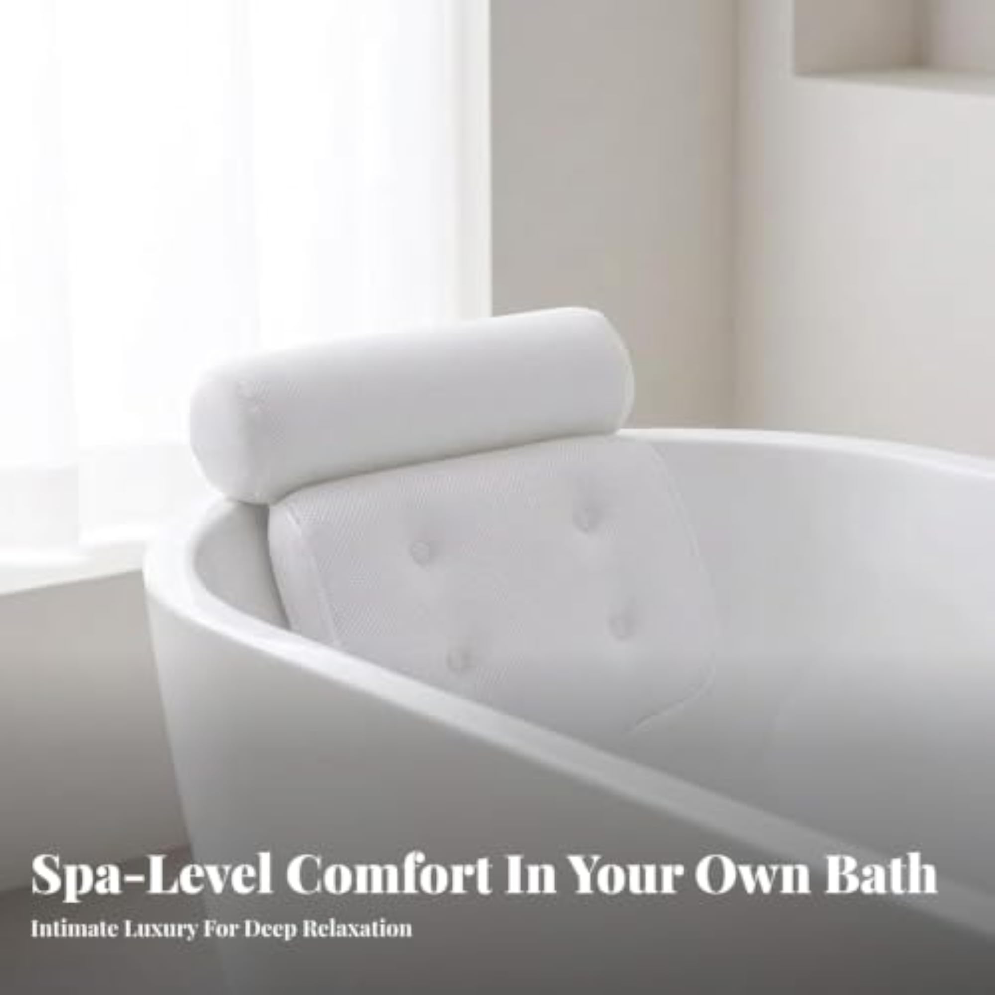 Machine Washable Non-Slip Bath Pillow with Neck Support