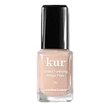 LONDONTOWN Kur Nail Ridge Filler - Smoother - Strengthener - Filler for Damaged Uneven Nails - Fortifying, Self Leveling Base, Vegan, Cruelty Free, Paraben Free, Apricot-Beige, 0.4 fl oz