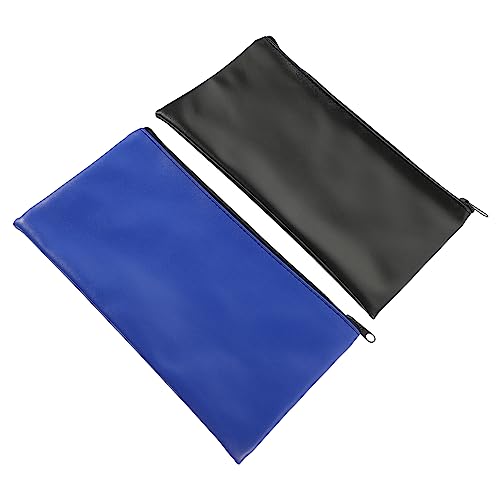 2Pcs Zippered Money Bag Portable Travel Pouch for Cash Cosmetics Toiletries Durable Multifunctional Storage