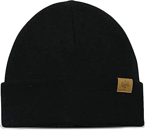 Ayco Winter Hats for Men | Knit Winter Beanie Hat for Men and Women | Fisherman Beanie Watch Caps for Men | Unisex Soft Warm Acrylic Men Winter Hats | Lightweight Cuffed Beanies Knit Skull Cap (Black)