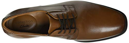 Clarks Mens Tilden Plain Oxford, Dark Tan Lea, 9.5 UK Wide - Image 6