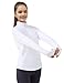 JOCMIC Girls Long Sleeve Shirts Athletic Equestrian Horse Riding Shirt with Pockets Thumhole Half Zip Workout Jacket for Golf White 9-10 Years