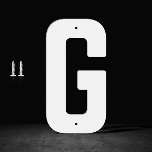 White Modern Address Numbers, Outdoor Mailbox Numbers, Metal House Numbers and Letters, for House, Office, Apartment, Farms, Garages Decoration Signs(20" G)