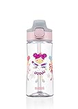 SIGG Miracle Kinder Trinkflasche (0.45 L), Kinderflasche mit auslaufsicherem Deckel, einhändig bedienbare Trinkflasche mit Strohhalm