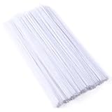 Detergente per pipa bianco, 100 pezzi, detergente per pipa per fai da te, 30 cm x 6 mm, filo di ciniglia, per lavori fai da te, decorazione