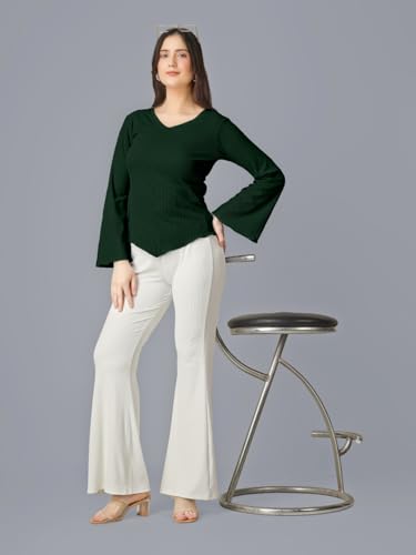 Image of Plus Size Women Top Bell Sleeve | Casual Top for Women Full Sleeve