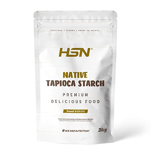Almidón de Tapioca de HSN | 3 Kg = 200 Tomas por Envase Origen 100% Natural: Yuca | Ideal Recetas Sin Gluten, Sin Azúcar, Espesante | No-GMO, Vegano