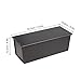 KVMORZE 2.2LB Pullman Loaf Pan with Lid, Toast Mold Nonstick Bread Pan Bakeware, Commercial Pullman Bread Pan Dough Capacity, Carbon Steel Bread Toast Baking Pan Mold for Baking Bread-Black