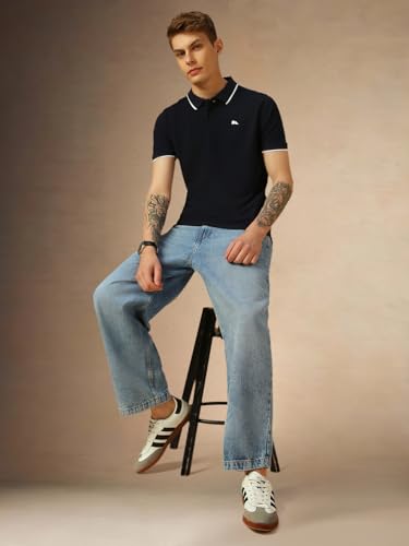 Image of Dennis Lingo Men's Poly Cotton Loose Fit Solid Half Sleeve Polo T-Shirt
