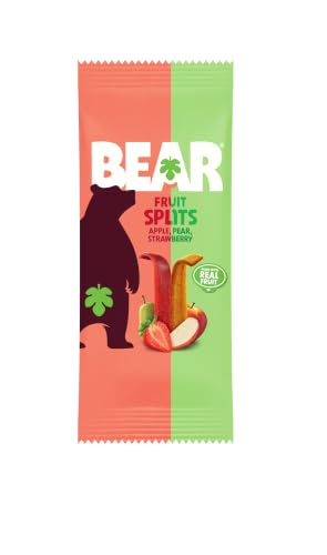 BEAR Real Fruit Snack Splits - Gluten Free, Vegan, and Non-GMO - Variety Pack (Apple/Strawberry, Raspberry/Pineapple)– Healthy School And Lunch Snacks For Kids And Adults, 0.7 Ounce (Pack of 20) - image 7