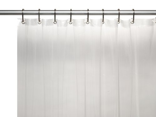 Carnation Home Fashions 3-Gauge Vinyl Shower Curtain Liner with Metal Grommets, Super Clear
