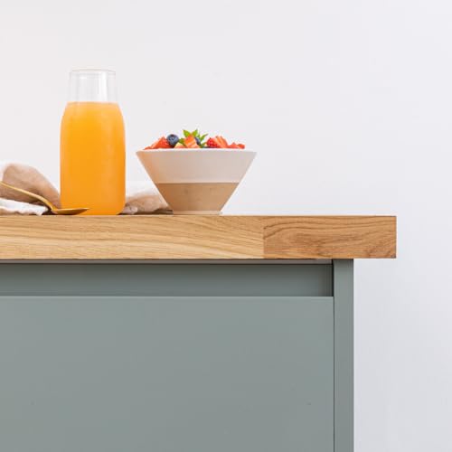 Solid Oak Wood Kitchen Worktop | 2000mm x 620mm x 27mm Hardwood Worktops | 40mm Stave Oak Wooden Timber Countertops