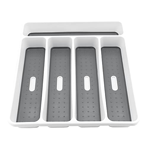 Beowanzk Besteckkasten für Schubladen Ordnungssystem, Besteck Organizer Antirutschmatte Besteckbox,Kompakter Küchen Cutlery Tray 40*30,Besteckkiste Aufbewahrung Platzsparend Besteckeinsatz Weiß - Image 6