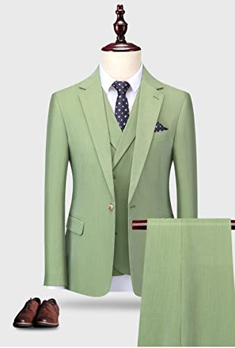 Costume 3 pièces ajusté avec revers cranté ensemble haut de gamme