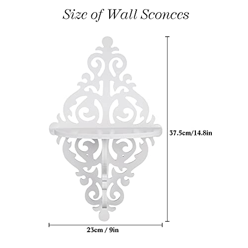 2 Pieces Wall Sconce Candle Holders Rhombus White Candlestick Holders Wall Mounted Candle Stand Decorative Candle Sconces Plastic Decor For Living Room Bedroom Dinning Room Porch Decoration Supplies #TOP1