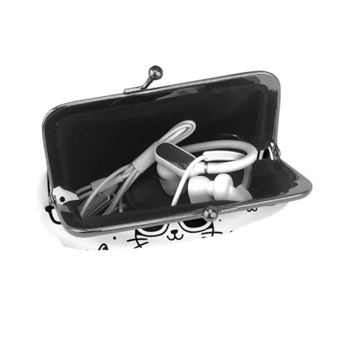 Pu Leather Buckle Coin Purse Hipster-Cat-Pattern Girls Kiss-Lock Change Purse Wallets4