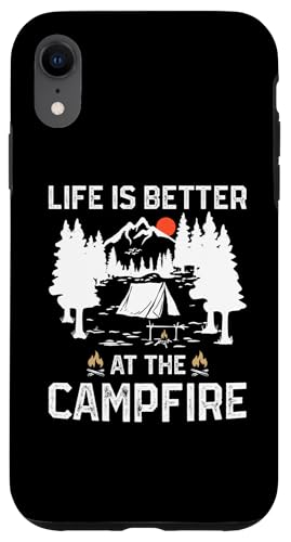 Life Is Better At The Campfire Camper Forest Camp Camping Carcasa para iPhone XR