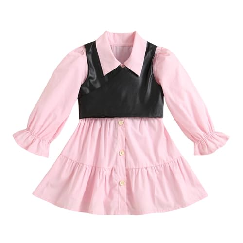 White Girls Dress PU Leather Vest for Girls