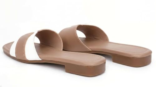 Image of Women's Square Toe Buckle Strap Flat Slides