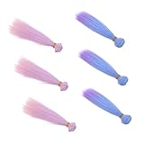 Gogogmee 6 Stück Teiliges Gerade Puppenhaar in Farbverlauf Hitzebeständige Synthetische Perücke für DIY Puppen Einfach zu Befestigen für Puppenrestaurierung und Kreatives Basteln