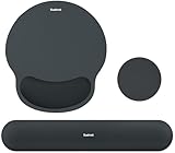 Sushret Mauspad & Tastatur Handballenauflage, 3-in-1 Ergonomisches Gel Memory Foam Mauspad mit Handgelenkstütze, Gaming Mauspad Armauflage für Computer Büro Schreibtisch Zubehör,Anthrazit