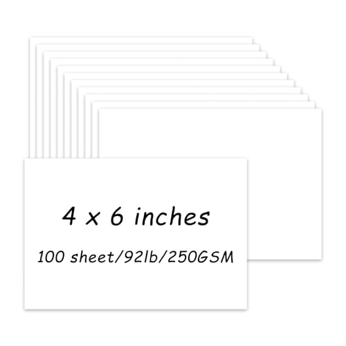 Paquete de 100 cartulinas blancas de 4 x 6 pulgadas, tarjetas en blanco pesadas de 90 libras/250 g/m², cartulina gruesa para invitaciones de boda, tarjetas de agradecimiento, postales