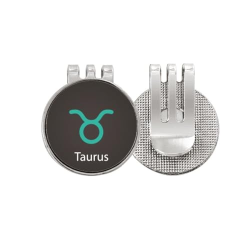 Clip magnétique et marqueur de balle de golf premium, émail grand feu constellation Taureau