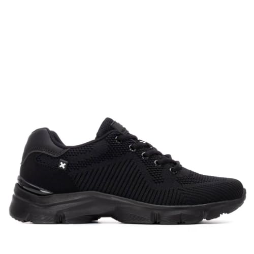 XTI - Zapatillas Deportivas Mujer Negro - Calzado Cómodo y Versátil - Moda Casual - Modelo 14436101 (Talla 37)