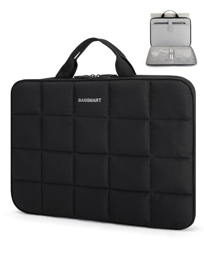 BAGSMART Laptop Sleeve with Handle, Puffy Padded Laptop Case
