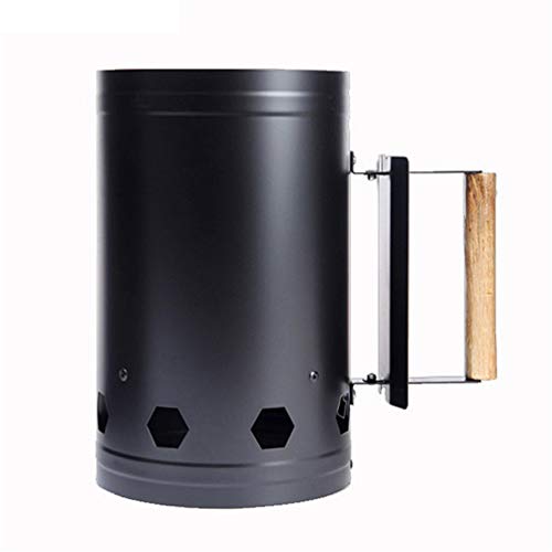 Coal Burner Starter with Wooden Handle - Grill Charcoal Chimney Lighting - Charcoal Starters for Barbecue Camping - Barbecue Quick Start