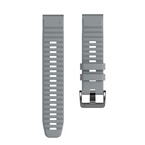 Image of ANCOOL Compatible with Fenix 6X /7X Band 26mm Quickfit Soft Silicone Watch Band Replacement for Fenix 5X /Fenix 8 51mm /Fenix 5X Plus /Fenix 3 /Fenix 6X Pro /Descent Descent MK2i Smartwatches (Grey)