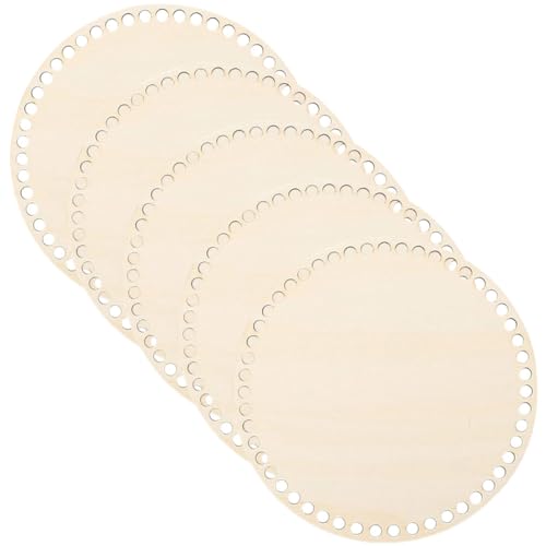 Base de panier crochet 30 cm perforée MERRYHAPY avec fond en bois stable pour tricot régulier