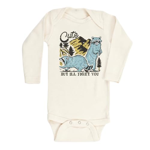 Image of Raccoon Cute But I'll Fight You Cute Baby Bodysuit, Kids & Toddler T-Shirt - Funny Outfit for Girls Boys Baby Shower Foodie Tee