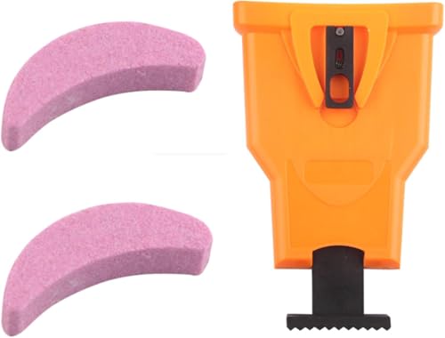 KoovDem Chain Saw Sharpener, 14/16/18/20 Inche Libiyi Universal Chain Saw Sharpener, Portable Fast Chain Saw Sharpener (Orange+2Grinding Stone)