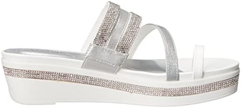Kenneth Cole REACTION Women's Great Scroll Jewel Flatform Sandal, White, 8.5 | Image 5