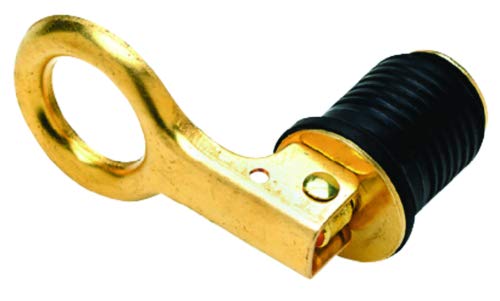 SeaChoice 18821; Drain Plug-1 Snap Lock-Brass-