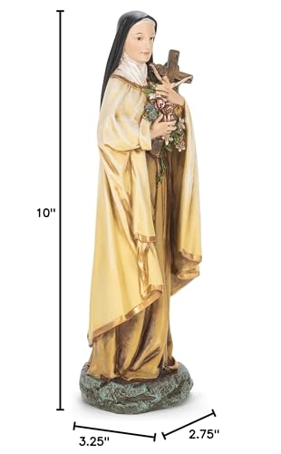Estatua pintada a mano de Santa Teresa, decoración religiosa de 10 pulgadas miniatura 5