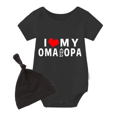 YSCULBUTOL Baby Twins Bodysuit I Love My Oma and Opa Baby Romper Newborn Infant Baby Girl Long Sleeve Outfits - black - 9-12 Months Cover