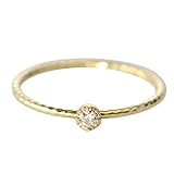 [プレシャス] ダイヤモンド 天然石 イエローゴールド K10 10金 リング 指輪 ピンキーリング レディース 9号