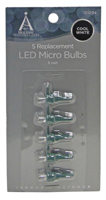 NOMA/INLITEN-IMPORT 11207-88 Micro Bulb, LED, Cool White,5-Pack, 7 watts